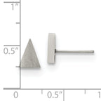 Brushed Triangle Post Earrings in Stainless Steel