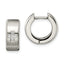 Chisel Stainless Steel Brushed and Polished with CZ 6mm Hinged Hoop Earrings
