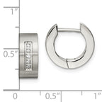 Sophia Jewelers Unisex Stainless Steel CZ Hoop Earrings Polished & Brushed