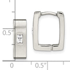 Sophia Jewelers Stainless Steel CZ Hinged Unisex Hoop Earrings