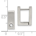 Chisel Stainless Steel Unisex Hinged Hoop Earrings with CZ Polished Finish