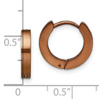 Brushed Hinged Hoop Earrings in Brown IP-Plated Stainless Steel
