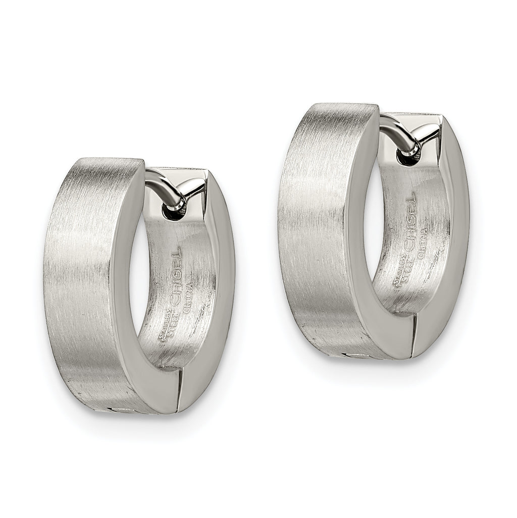 Sophia Jewelers Unisex Stainless Steel 4mm Hinged Hoop Earrings