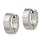 Sophia Jewelers Unisex Stainless Steel 4mm Hinged Hoop Earrings