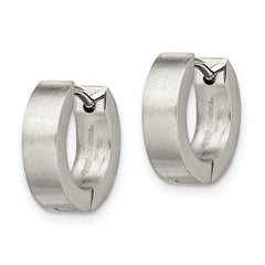 Sophia Jewelers Unisex Stainless Steel 4mm Hinged Hoop Earrings