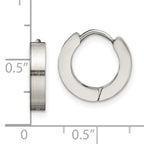 Sophia Jewelers Stainless Steel Unisex Hinged Hoop Earrings Polished & Brushed Finish