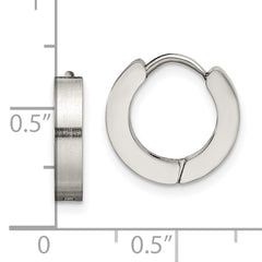 Sophia Jewelers Stainless Steel Unisex Hinged Hoop Earrings Polished & Brushed Finish