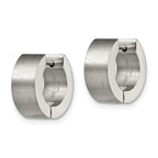 Sophia Jewelers Brushed Stainless Steel Unisex Hinged Hoop Earrings Gift Ready