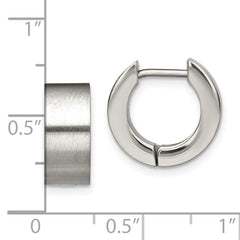Sophia Jewelers Brushed Stainless Steel Unisex Hinged Hoop Earrings Gift Ready