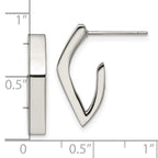 Sophia Jewelers Polished Stainless Steel J-Hoop Earrings Gift Ready