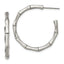 Chisel Stainless Steel Polished Bamboo Design J Hoop Post Earrings