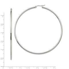 Sophia Jewelers Women's Polished Stainless Steel 70mm Hoop Earrings Gift Ready