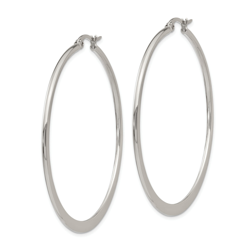 Polished 50mm Hoop Earrings in Stainless Steel