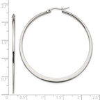 Polished 50mm Hoop Earrings in Stainless Steel