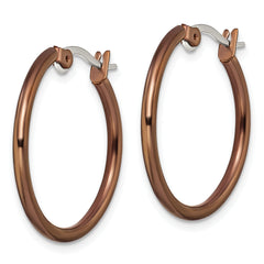 Sophia Jewelers Brown IP-Plated Stainless Steel Polished Hoop Earrings