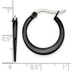 Sophia Jewelers Polished Stainless Steel Black Hoops Gift Ready