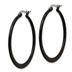 Black IP-Plated Hoop Earrings in Stainless Steel