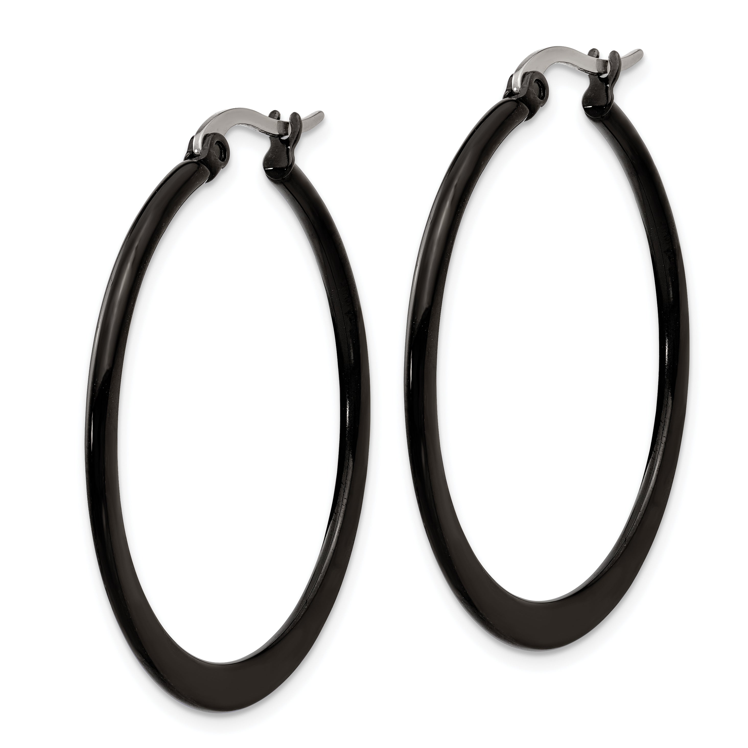 Black IP-Plated Hoop Earrings in Stainless Steel