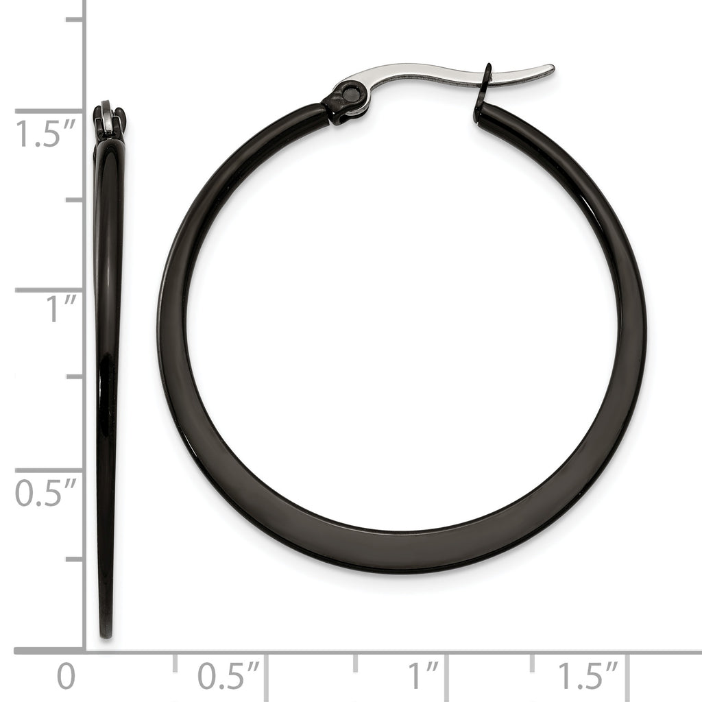 Black IP-Plated Hoop Earrings in Stainless Steel