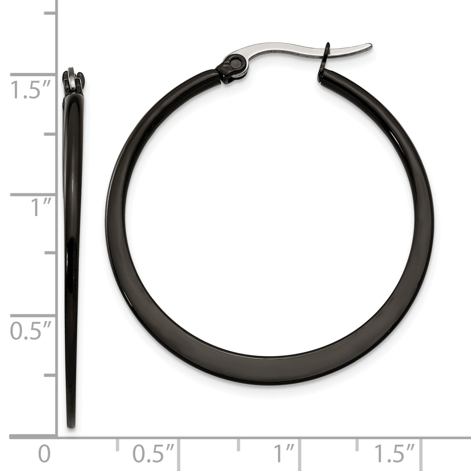 Black IP-Plated Hoop Earrings in Stainless Steel