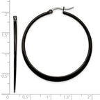 Black IP-Plated Hoop Earrings in Stainless Steel, 43mm