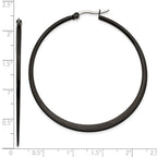 Sophia Jewelers Polished Black Stainless Steel Hoop Earrings Gift Ready