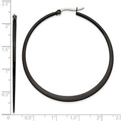 Sophia Jewelers Polished Black Stainless Steel Hoop Earrings Gift Ready