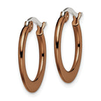 Brown IP-Plated Tapered Hoop Earrings in Stainless Steel