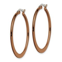Sophia Jewelers Brown Stainless Steel Tapered Hoop Earrings Gift Ready