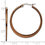 Sophia Jewelers Brown Stainless Steel Tapered Hoop Earrings Gift Ready