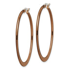 Brown IP-Plated Tapered Hoop Earrings in Stainless Steel