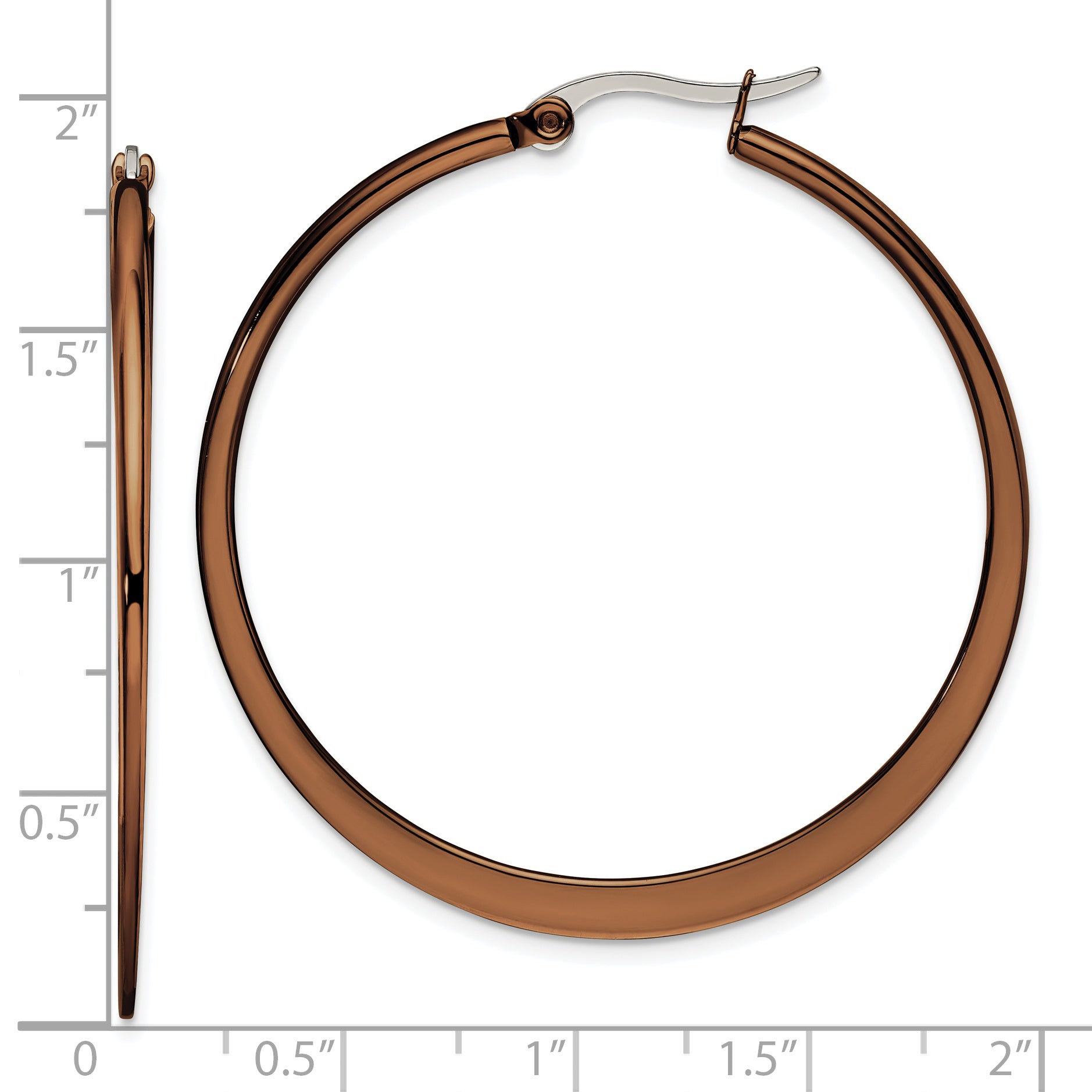 Brown IP-Plated Tapered Hoop Earrings in Stainless Steel