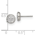 Sophia Jewelers Stainless Steel Crystal Unisex Button Earrings Gift Ready
