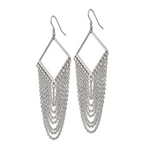 Sophia Jewelers Stainless Steel Dangle Earrings with Polished Multi Chain Design