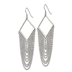 Sophia Jewelers Stainless Steel Dangle Earrings with Polished Multi Chain Design