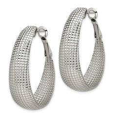 Sophia Jewelers Stainless Steel Oval Hoops with Omega Back Gift-Ready