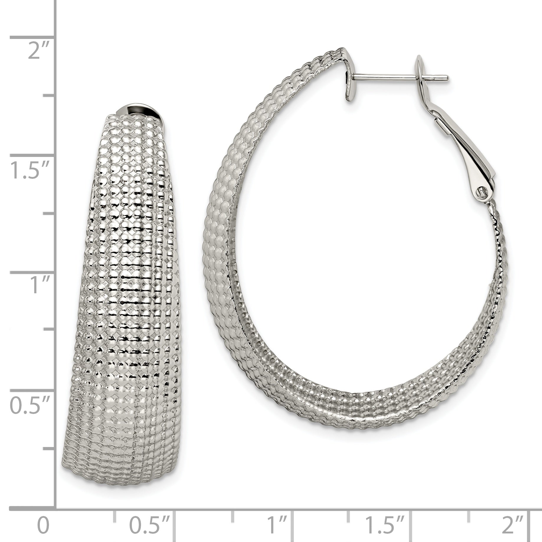Sophia Jewelers Stainless Steel Oval Hoops with Omega Back Gift-Ready