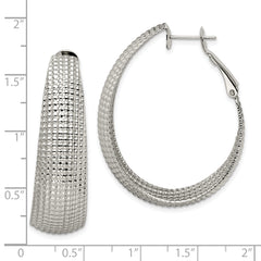 Sophia Jewelers Stainless Steel Oval Hoops with Omega Back Gift-Ready