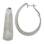 Chisel Stainless Steel Polished and Textured Oval Omega Back Hoop Earrings