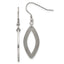 Chisel Stainless Steel Polished Laser Cut Oval Dangle Shepherd Hook Earrings