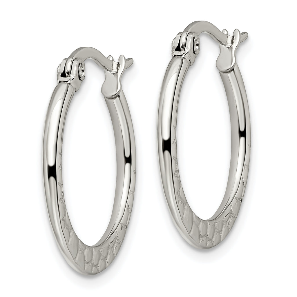 Sophia Jewelers Stainless Steel Women's Textured Hoop Earrings Gift Ready