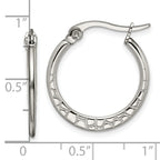 Sophia Jewelers Stainless Steel Women's Textured Hoop Earrings Gift Ready