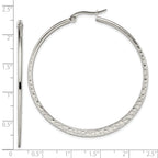 Polished & Textured Hoop Earrings in Stainless Steel, 50mm