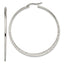 Chisel Stainless Steel Polished and Textured 50mm Diameter Hoop Earrings