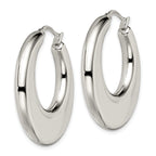 Polished Hollow Hoop Earrings in Stainless Steel, 35mm