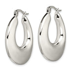 Polished Teardrop Hoop Earrings in Stainless Steel