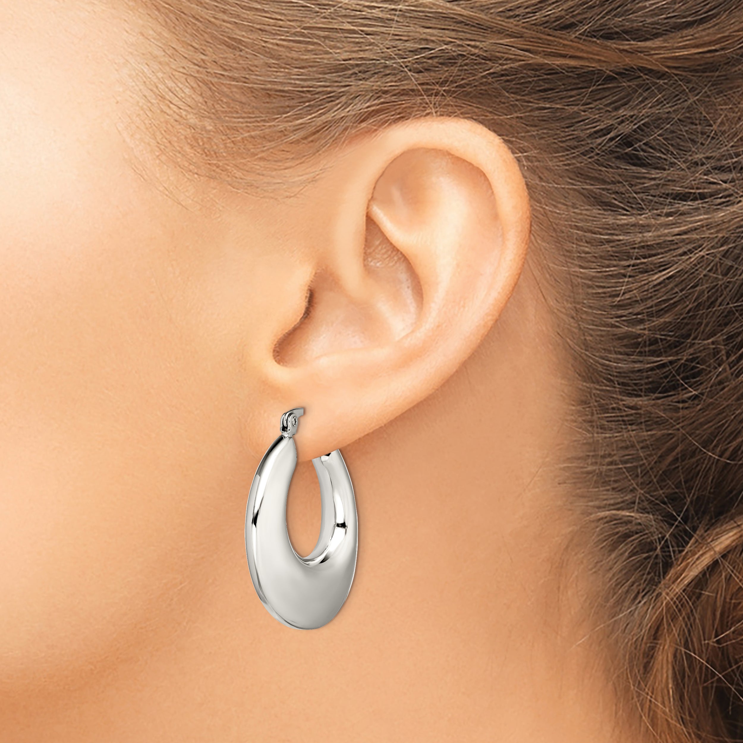 Sophia Jewelers Stainless Steel Polished Teardrop Hoop Earrings Gift Ready