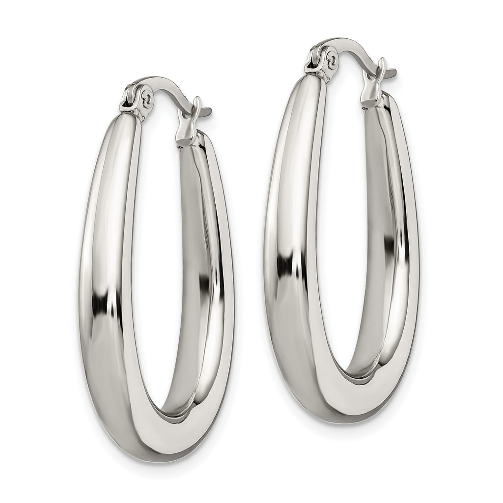 Teardrop Hoop Earrings in Stainless Steel
