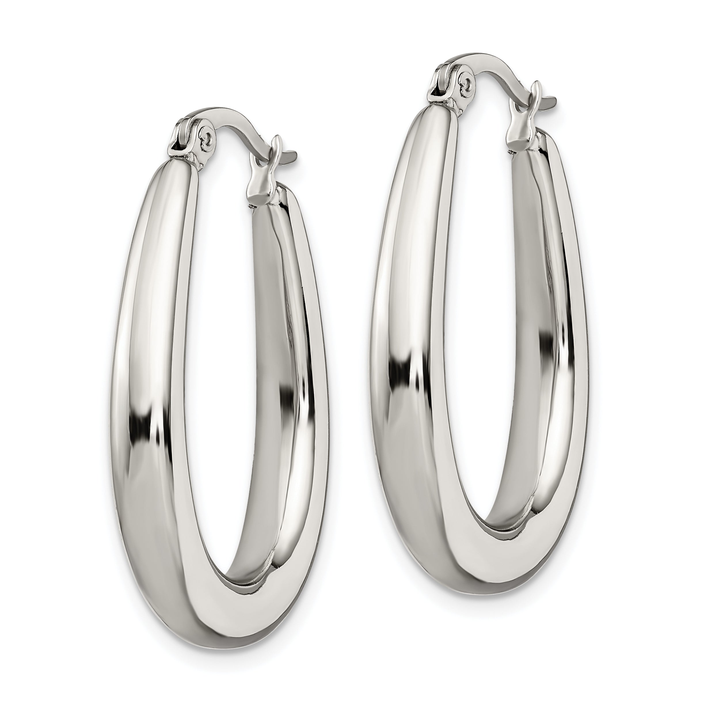Teardrop Hoop Earrings in Stainless Steel