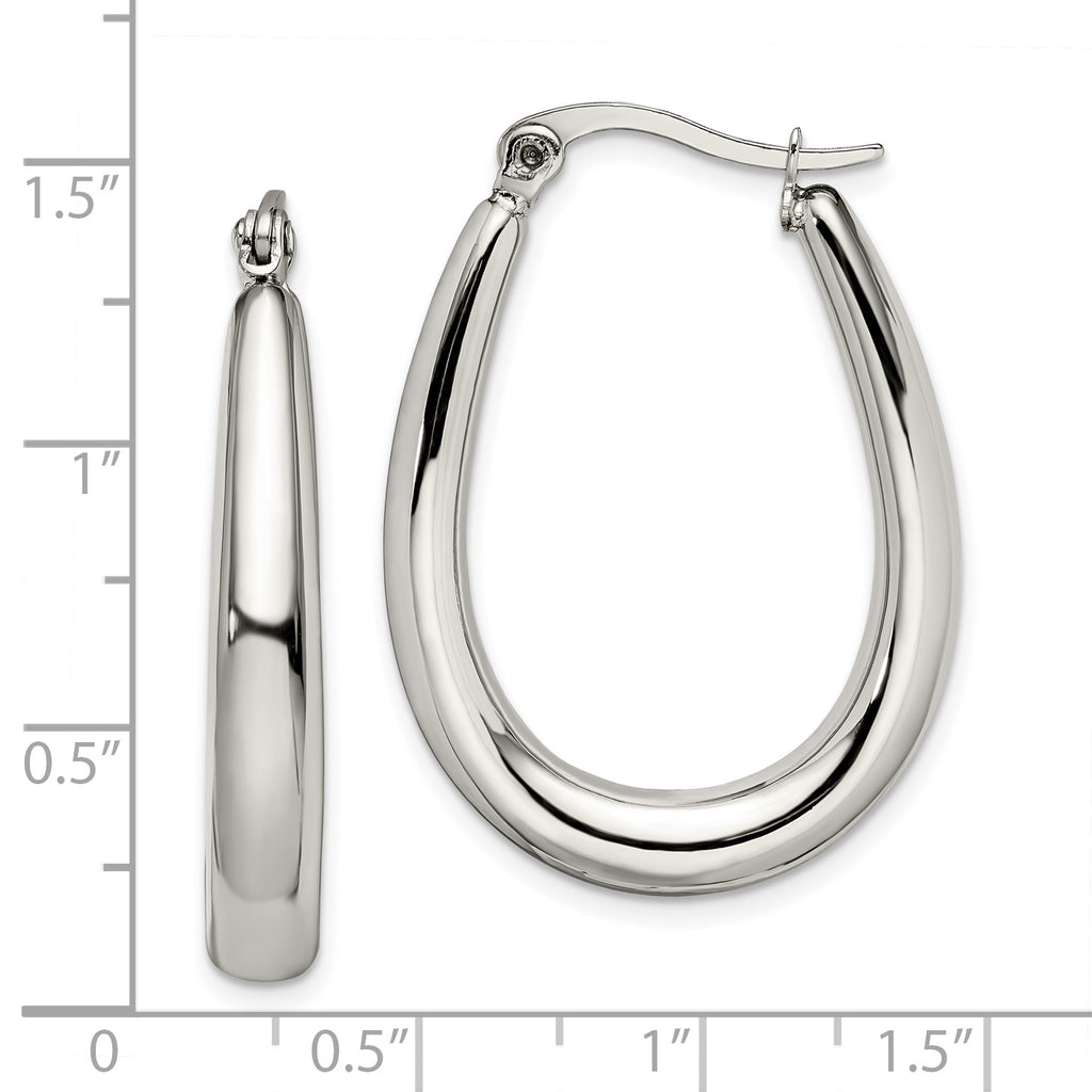 Teardrop Hoop Earrings in Stainless Steel